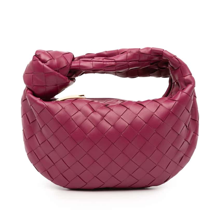Bottega Veneta Mini Nappa Intrecciato Jodie Pink Leather Good condition - Front View