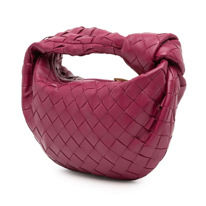 Bottega Veneta Mini Nappa Intrecciato Jodie Pink Leather Good condition - Back View