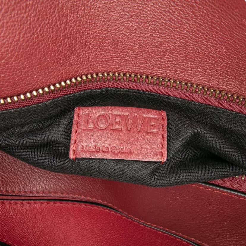Loewe Medium Tricolor Calfskin Puzzle Satchel Red Leather Good condition - Box View