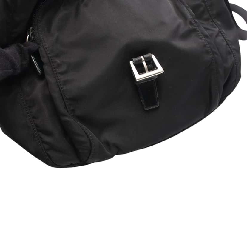 Prada Tessuto Zip Buckle Messenger Bag Black Good condition - Box View