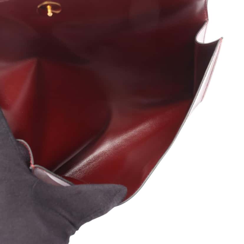 Hermès Box Calf Pochette Rio Red Leather Good condition - Inside View
