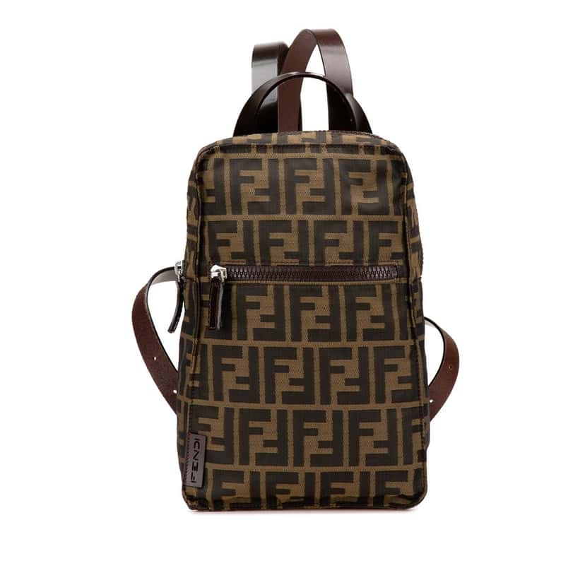 Fendi Zucca Canvas Backpack Brown Canvas Good condition - Front View