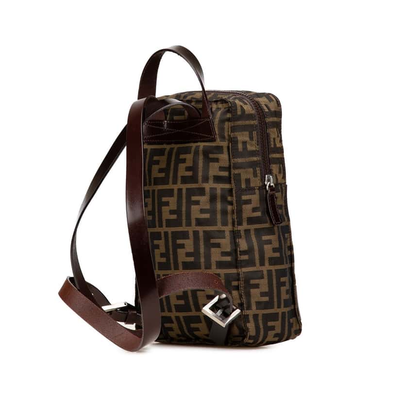 Fendi Zucca Canvas Backpack Brown Canvas Good condition - Back View
