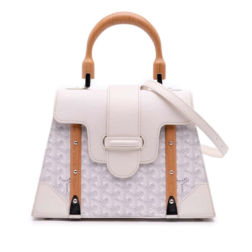Goyard Goyardine Saigon Structured PM White Canvas Good condition - Front View