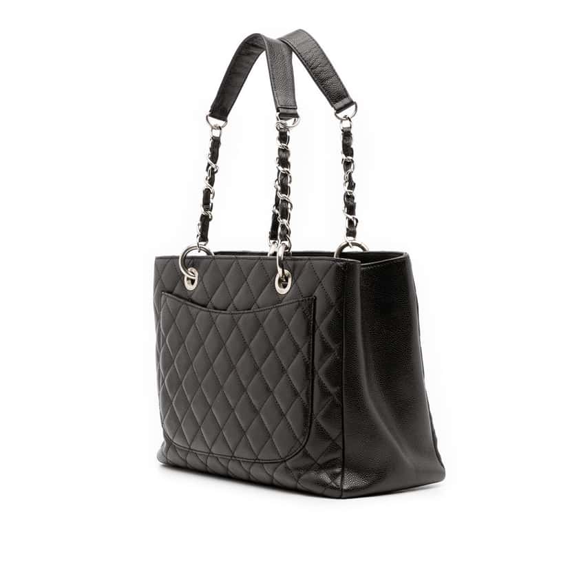Chanel Caviar Grand Shopping Tote Black Leather Good condition - Back View