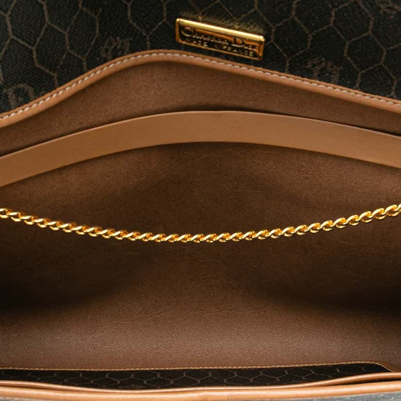 Dior Honeycomb Coated Canvas Chain Shoulder Bag Black Canvas Good condition - Model View