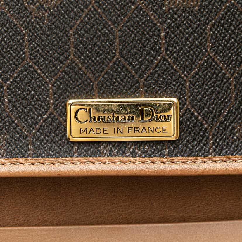 Dior Honeycomb Coated Canvas Chain Shoulder Bag Black Canvas Good condition - Box View