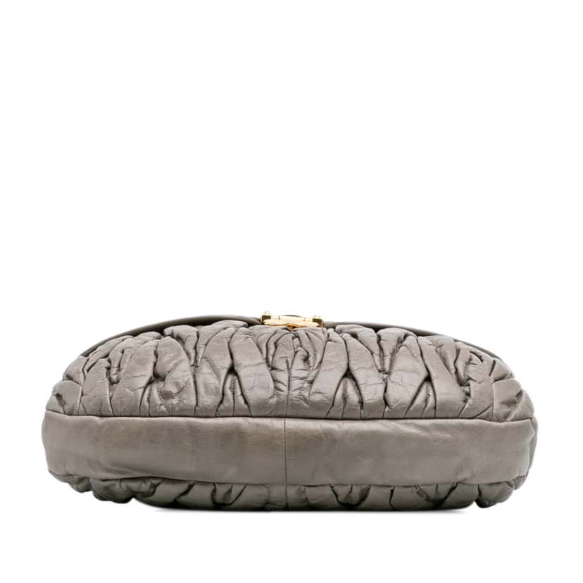 Miu Miu Matelasse Nappa Coffer Satchel Brown Leather Good condition - Inside View