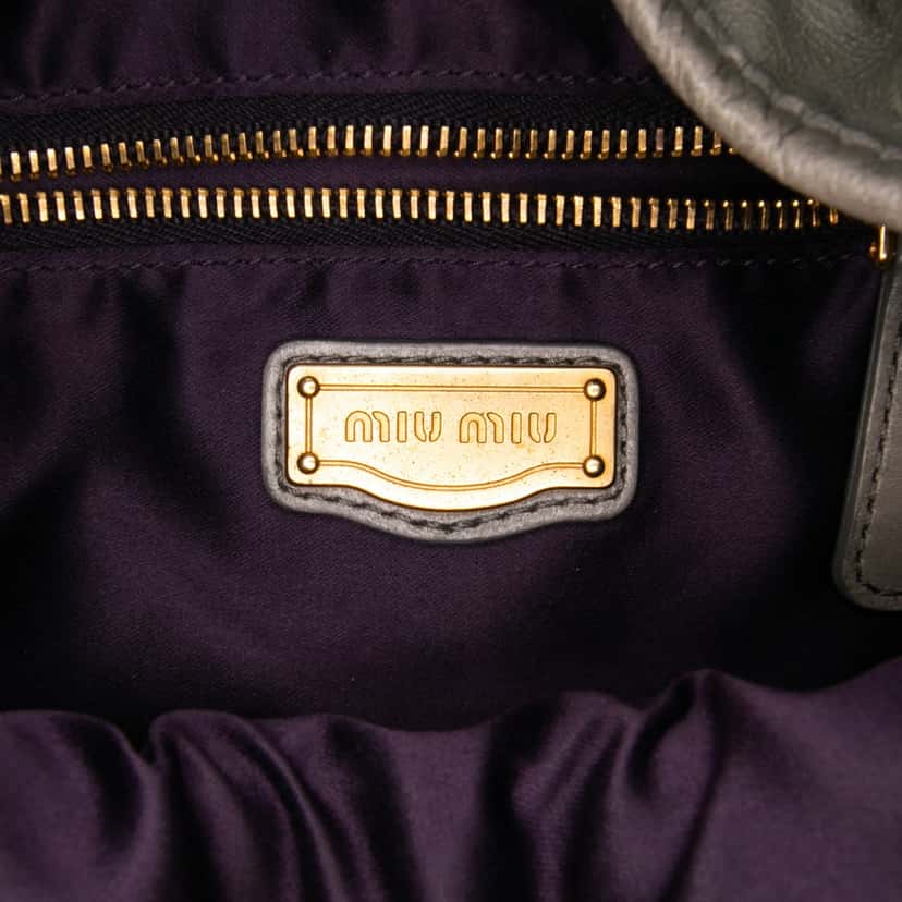 Miu Miu Matelasse Nappa Coffer Satchel Brown Leather Good condition - Box View