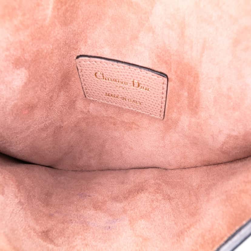 Dior Grained Calfskin Saddle Belt Bag Pink Leather Good condition - Model View