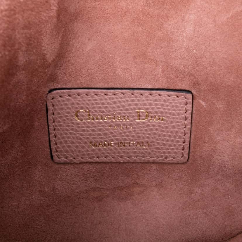 Dior Grained Calfskin Saddle Belt Bag Pink Leather Good condition - Box View