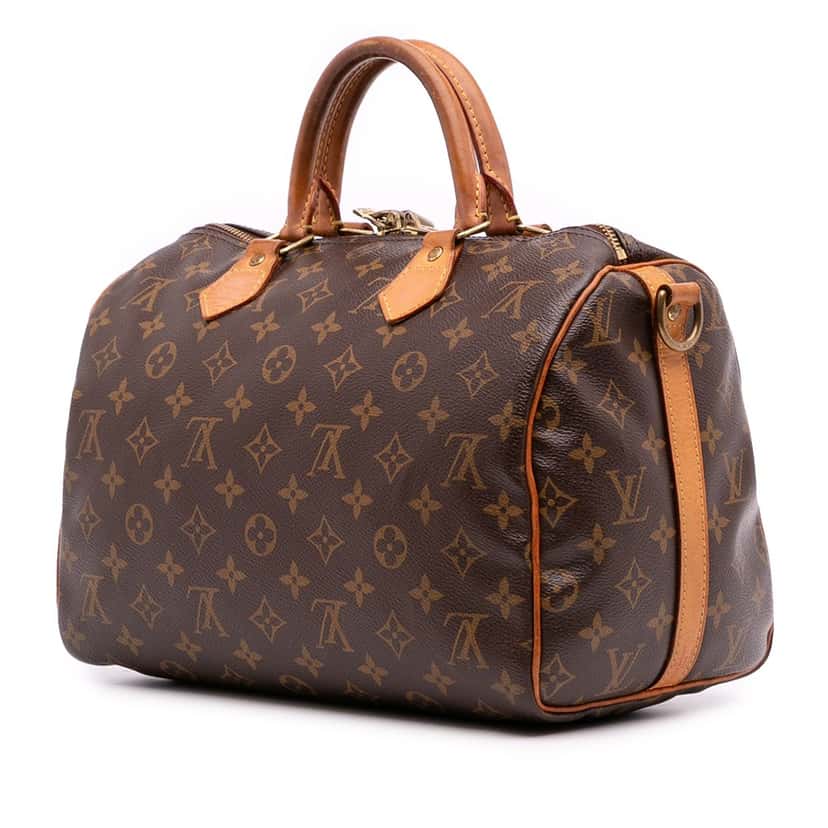 Louis Vuitton Monogram Speedy Bandouliere 30 Brown Canvas Fair condition - Back View