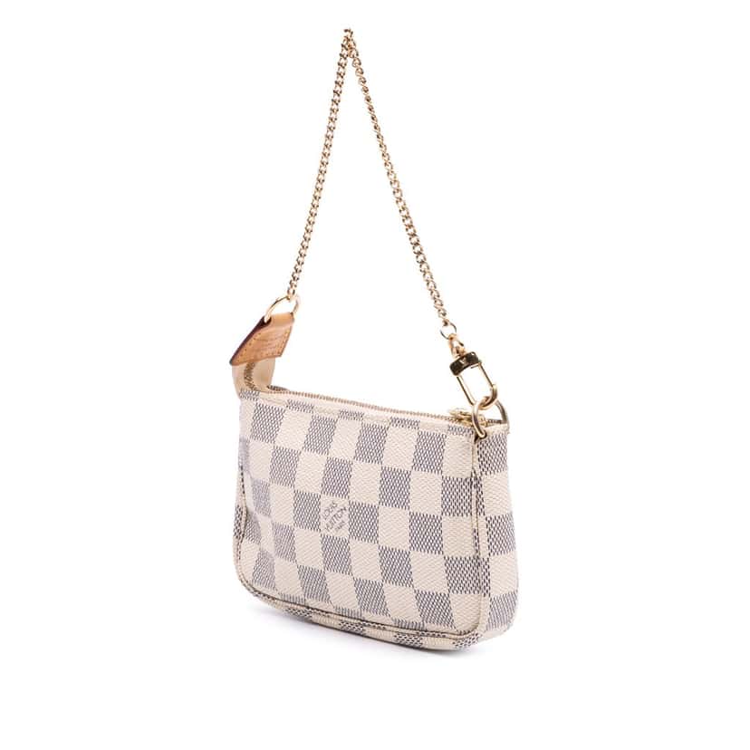 Louis Vuitton Damier Azur Mini Pochette Accessoires White Canvas Good condition - Back View