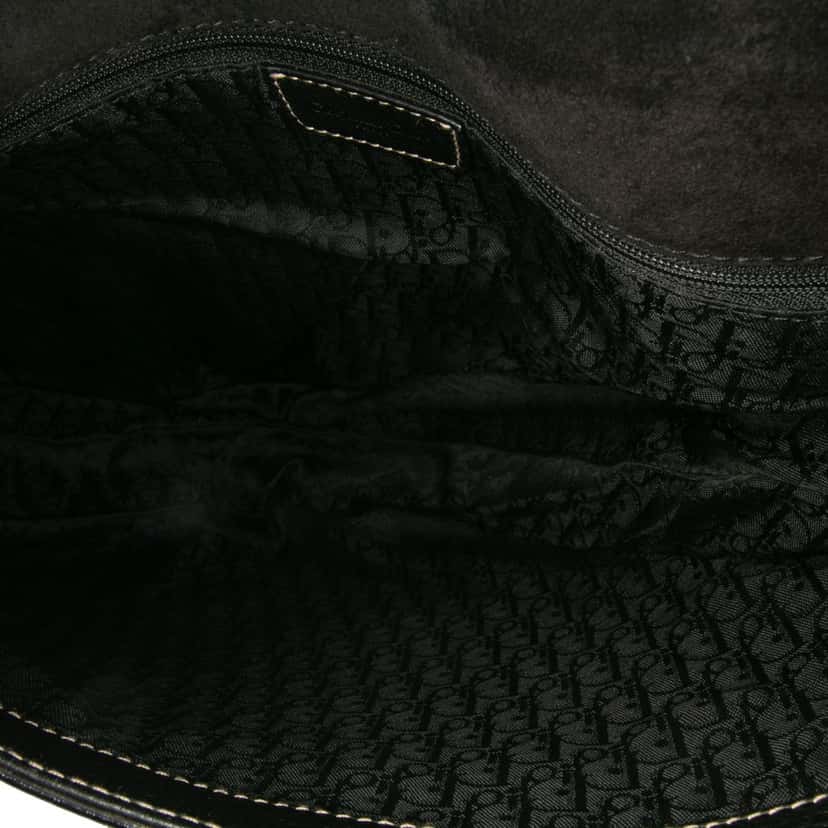 Dior Leather Baudrier Saddle Bag Black Leather Good condition - Model View