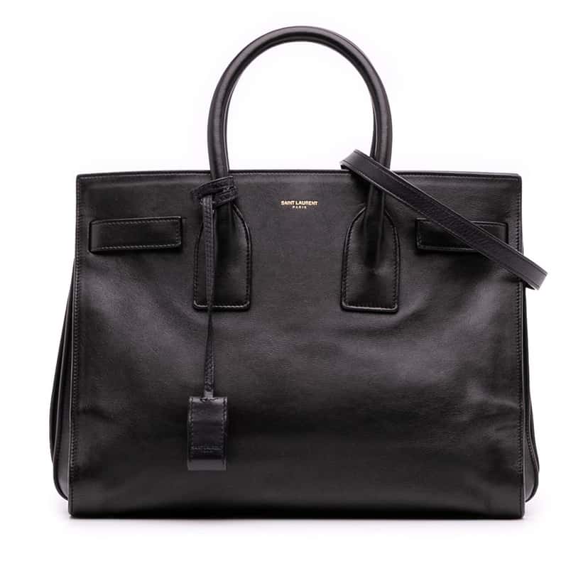 Saint Laurent Small Leather Sac De Jour Satchel Black Leather Good condition - Front View