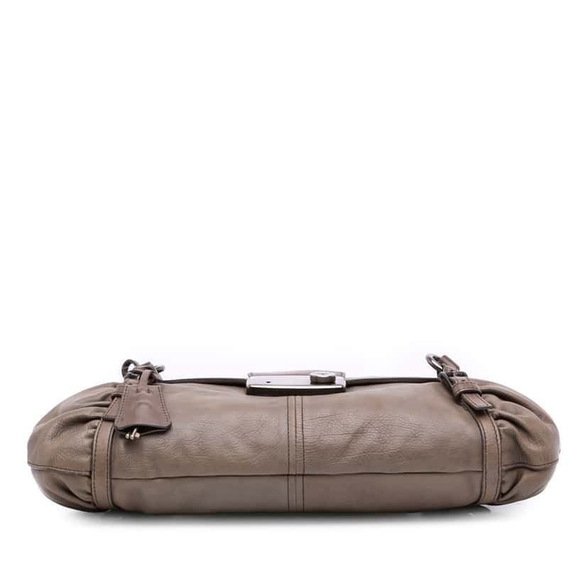 Prada Royal Calf Pushlock Shoulder Bag Brown Leather Good condition - Inside View