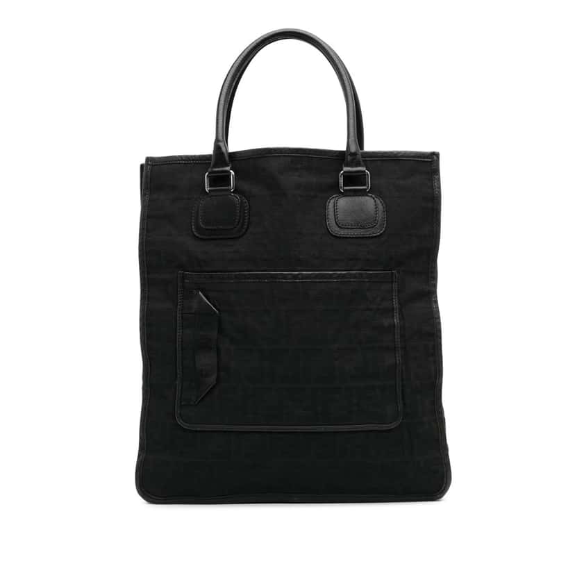 Fendi Zucca Canvas Tall Tote Black Canvas Good condition - Front View