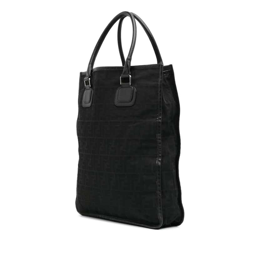 Fendi Zucca Canvas Tall Tote Black Canvas Good condition - Back View