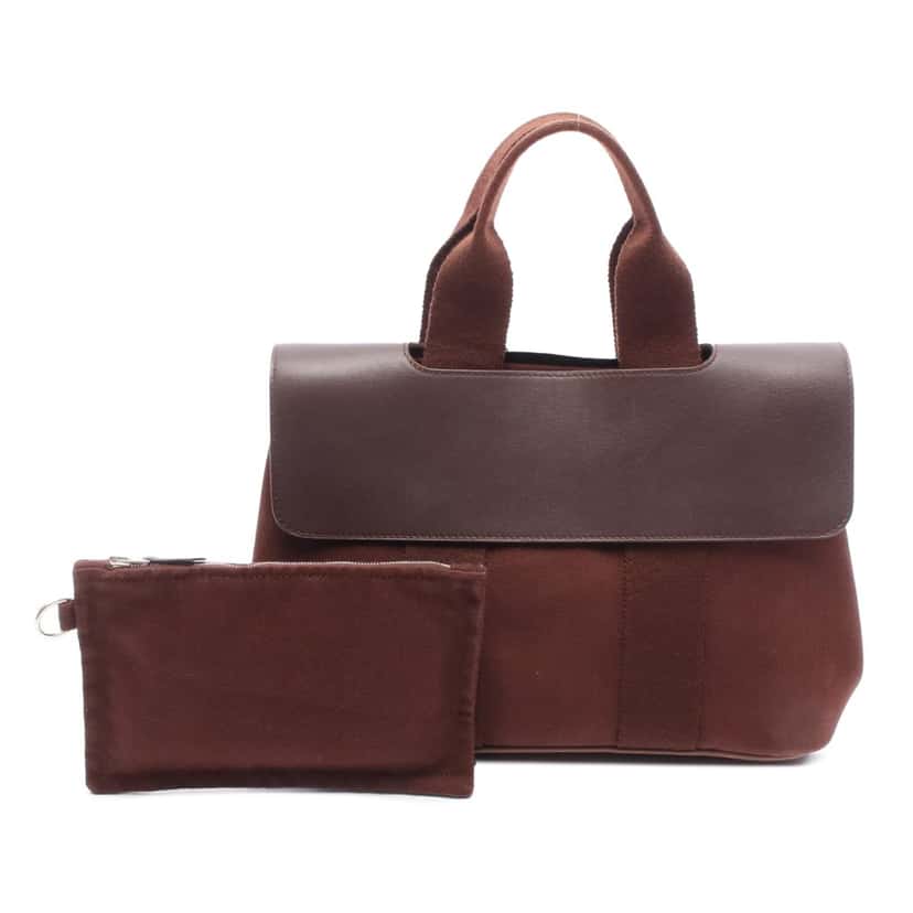 Hermès Toile and Swift Valparaiso PM Brown Canvas Good condition - Front View