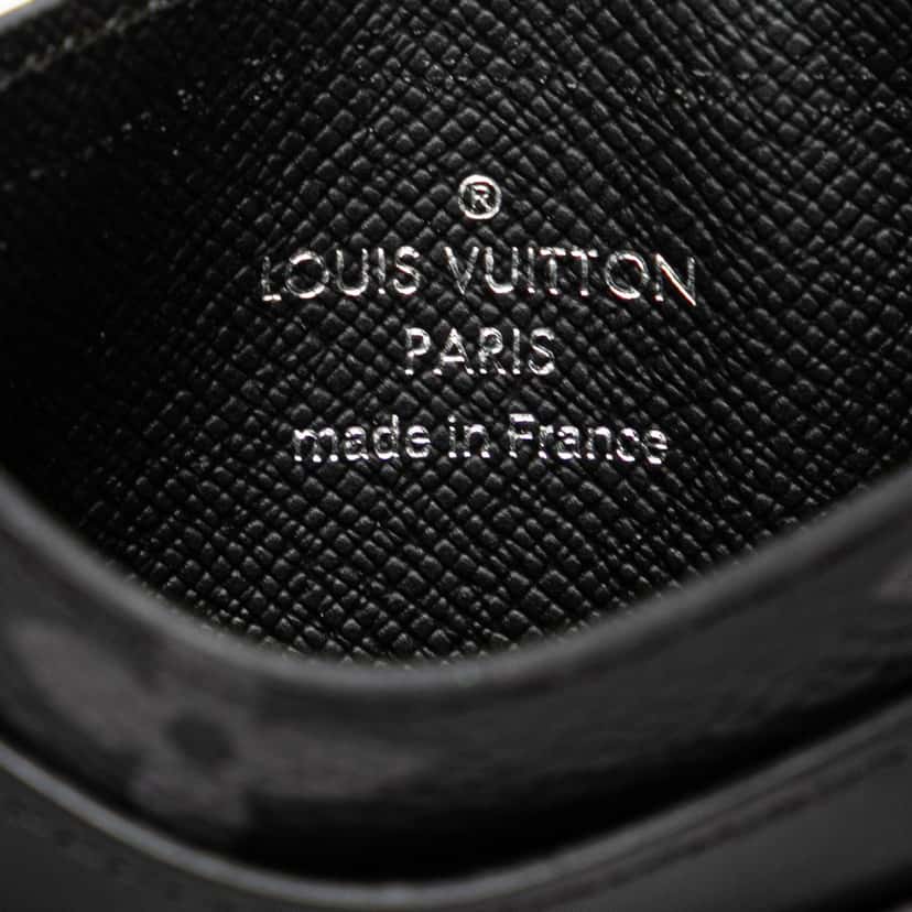 Louis Vuitton Monogram Eclipse Double Card Holder Black Canvas Good condition - Box View