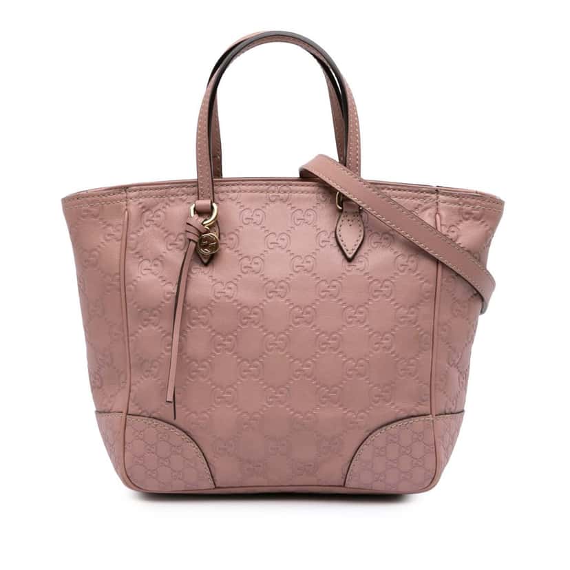 Gucci Small Guccissima Bree Satchel Pink Leather Good condition - Front View
