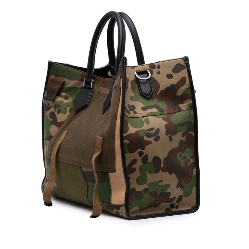 Dolce & Gabbana Large Camouflage Canvas Shopping Tote Brown Canvas Good condition - Back View