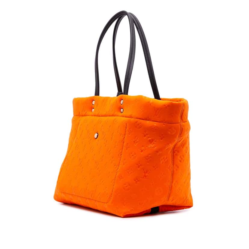 Louis Vuitton Monogram Embossed Neoprene Scuba MM Orange Polyester Fair condition - Back View