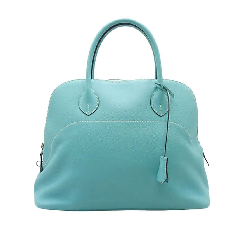 Hermès Epsom Bolide 35 Blue Leather Good condition - Front View