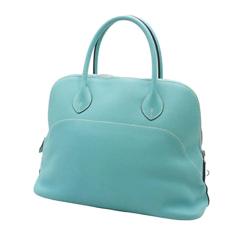 Hermès Epsom Bolide 35 Blue Leather Good condition - Back View