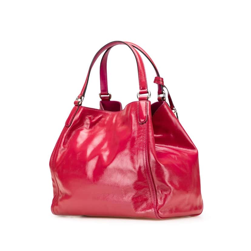 Gucci Medium Patent Soho Cellarius Tote Pink Leather Good condition - Back View