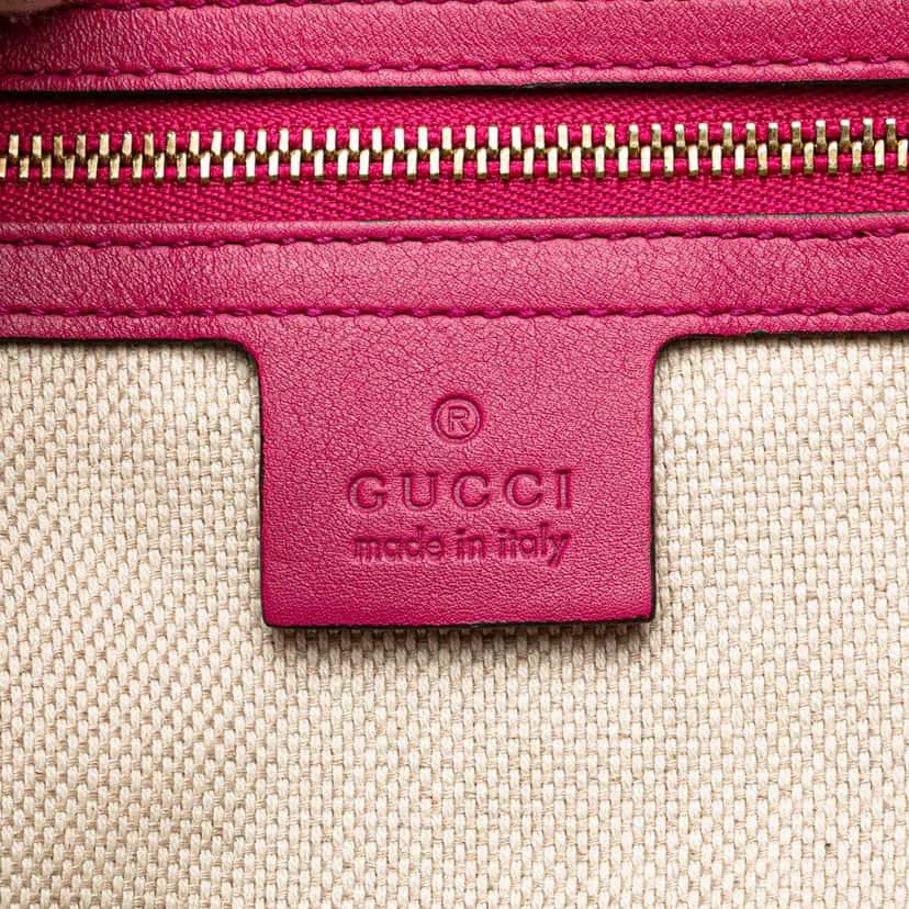 Gucci Medium Patent Soho Cellarius Tote Pink Leather Good condition - Box View