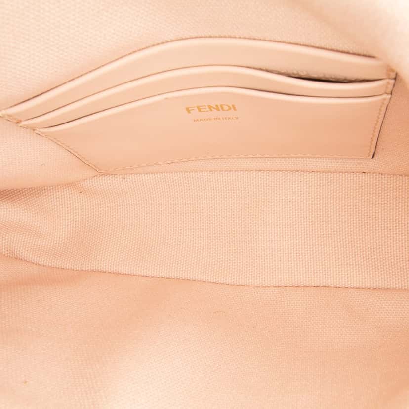 Fendi Mini Zucca Embroidered Baguette Satchel Pink Canvas Good condition - Model View