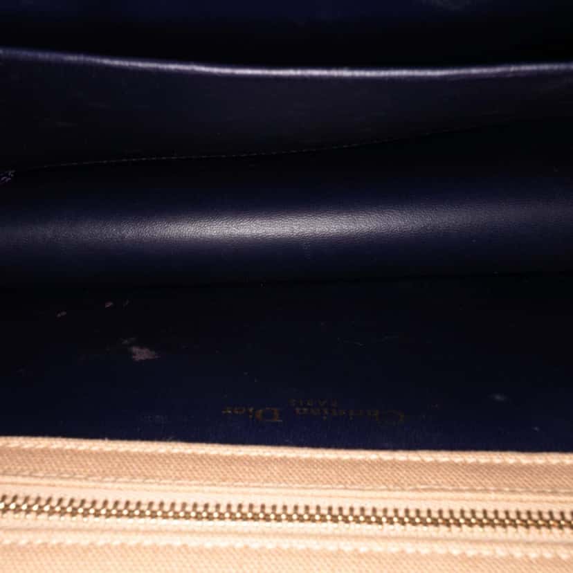 Dior Medium Oblique Canvas and Velvet Diorama Flap Blue Velvet Good condition - Model View