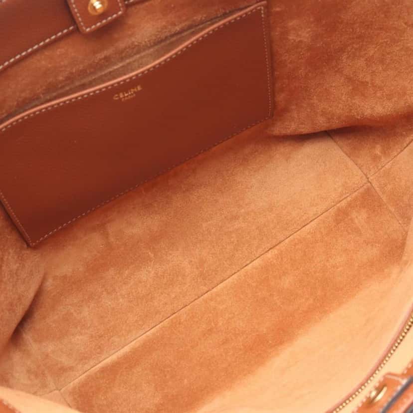 Celine Small Calfskin Cabas Cuir Triomphe Anais Tote Brown Leather Good condition - Inside View