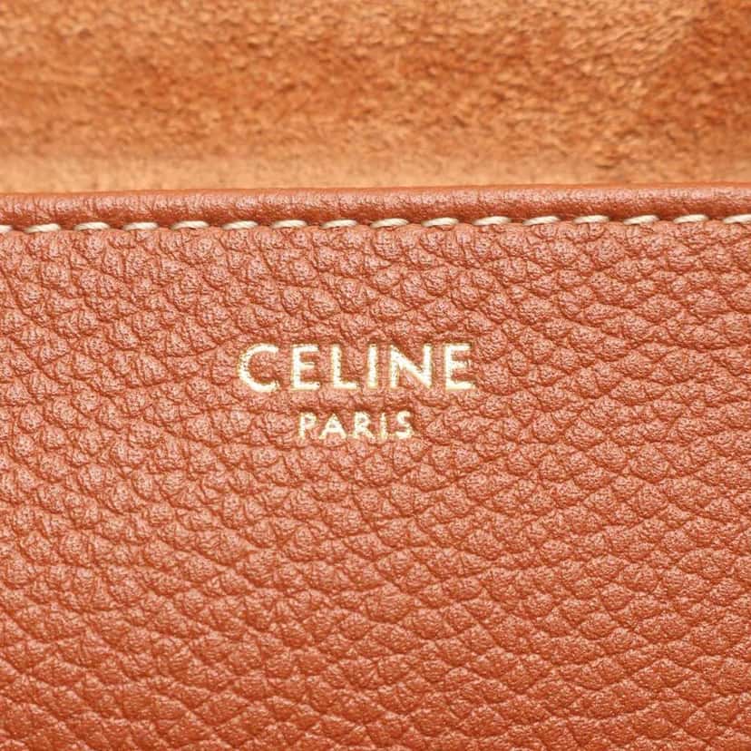 Celine Small Calfskin Cabas Cuir Triomphe Anais Tote Brown Leather Good condition - Model View