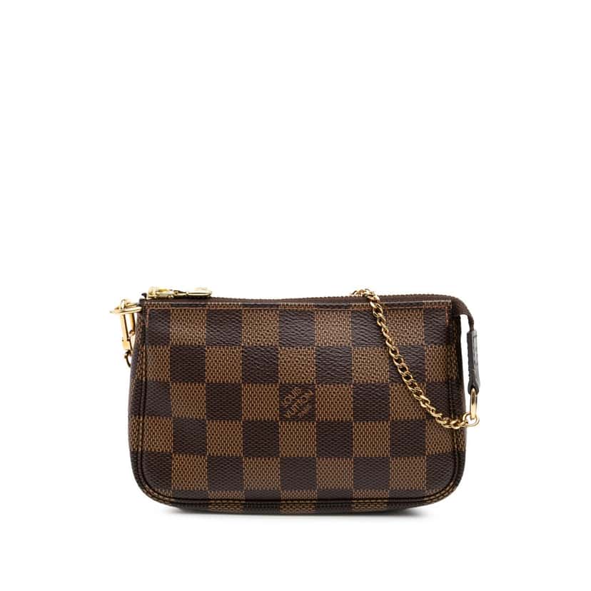 Louis Vuitton Damier Ebene Mini Pochette Accessoires Brown Canvas Good condition - Front View