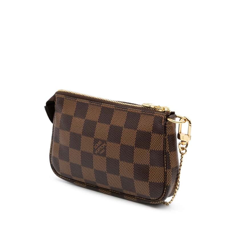 Louis Vuitton Damier Ebene Mini Pochette Accessoires Brown Canvas Good condition - Back View
