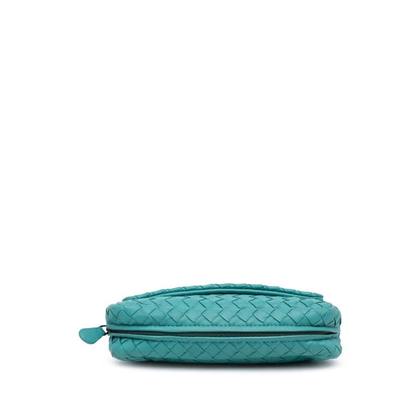 Bottega Veneta Intrecciato Chain Flap Crossbody Blue Leather Good condition - Inside View