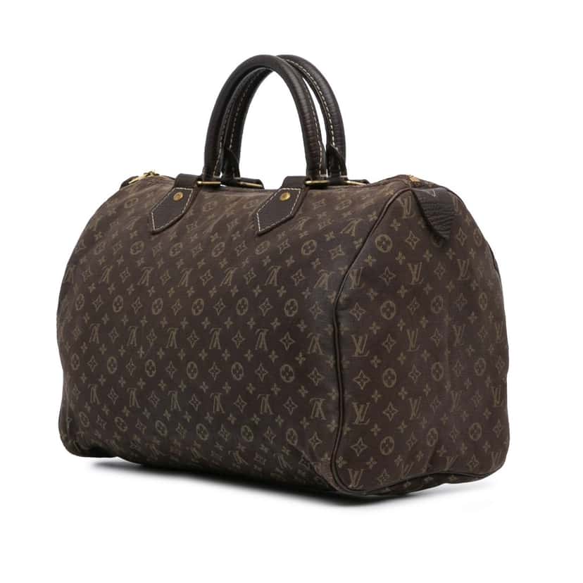 Louis Vuitton Monogram Mini Lin Speedy 30 Brown Canvas Good condition - Back View