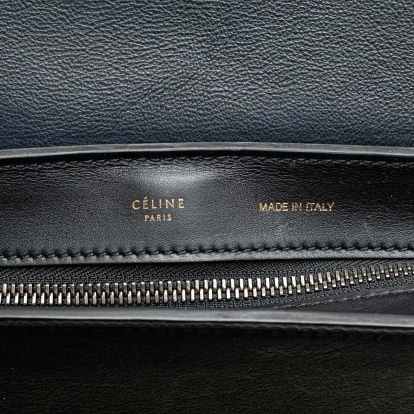 Celine Medium Tricolor Calfskin and Suede Trapeze Satchel Brown Leather Good condition - Box View