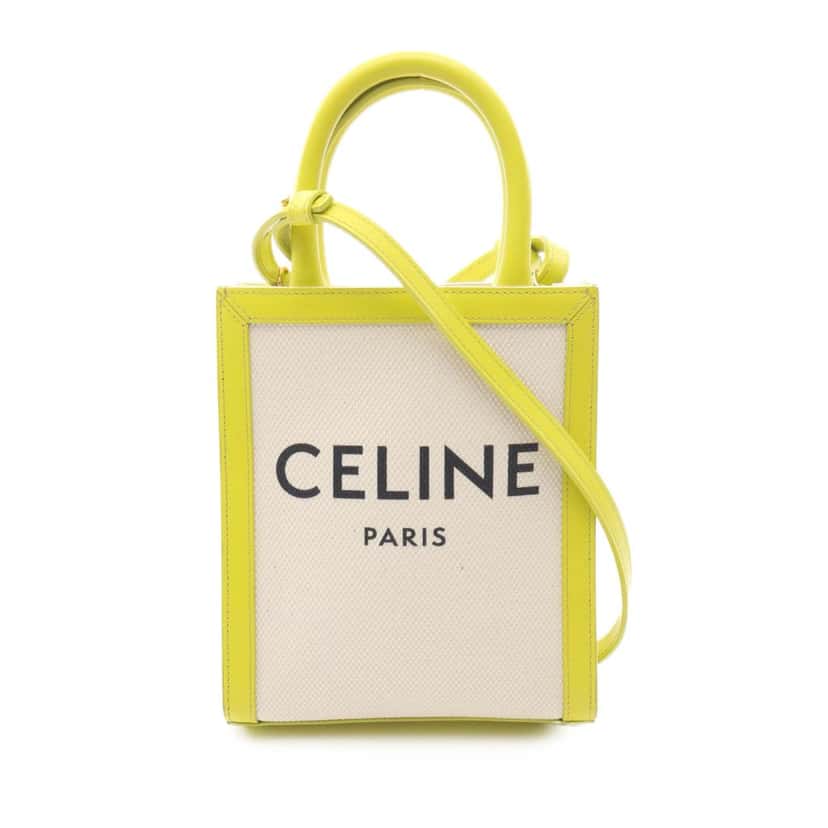Celine Mini Canvas Vertical Cabas Tote Brown Canvas Good condition - Front View