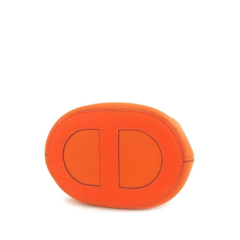 Hermès Clemence and Swift In The Loop 18 Orange Leather Good condition - Inside View