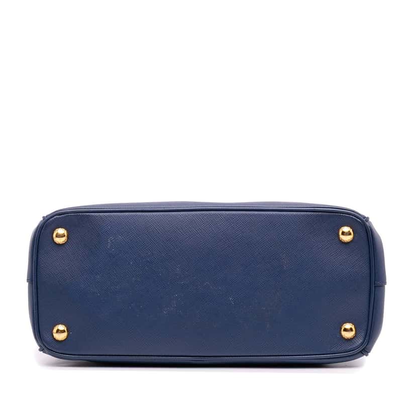 Prada Small Saffiano Lux Galleria Double Zip Satchel Blue Leather Good condition - Inside View