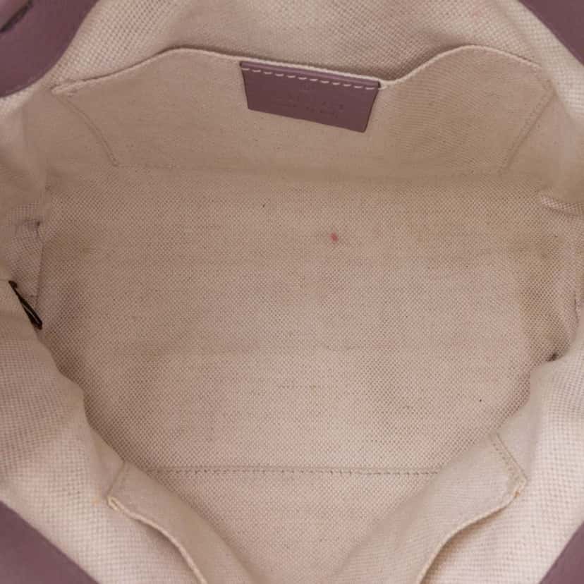 Gucci Mini Calfskin Bamboo Shopper Satchel Purple Leather Good condition - Model View