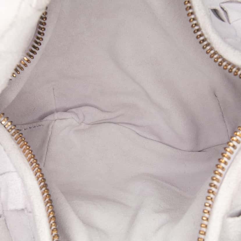 Bottega Veneta Mini Suede Intrecciato Jodie White Leather Good condition - Model View