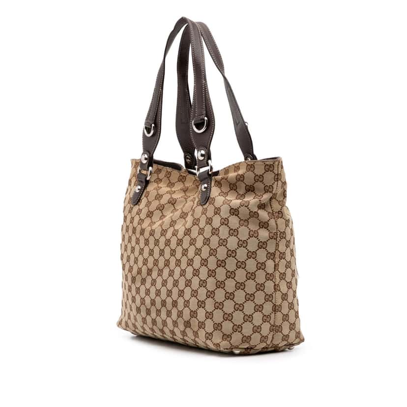 Gucci GG Canvas Icon Bit Tote Brown Canvas Good condition - Back View