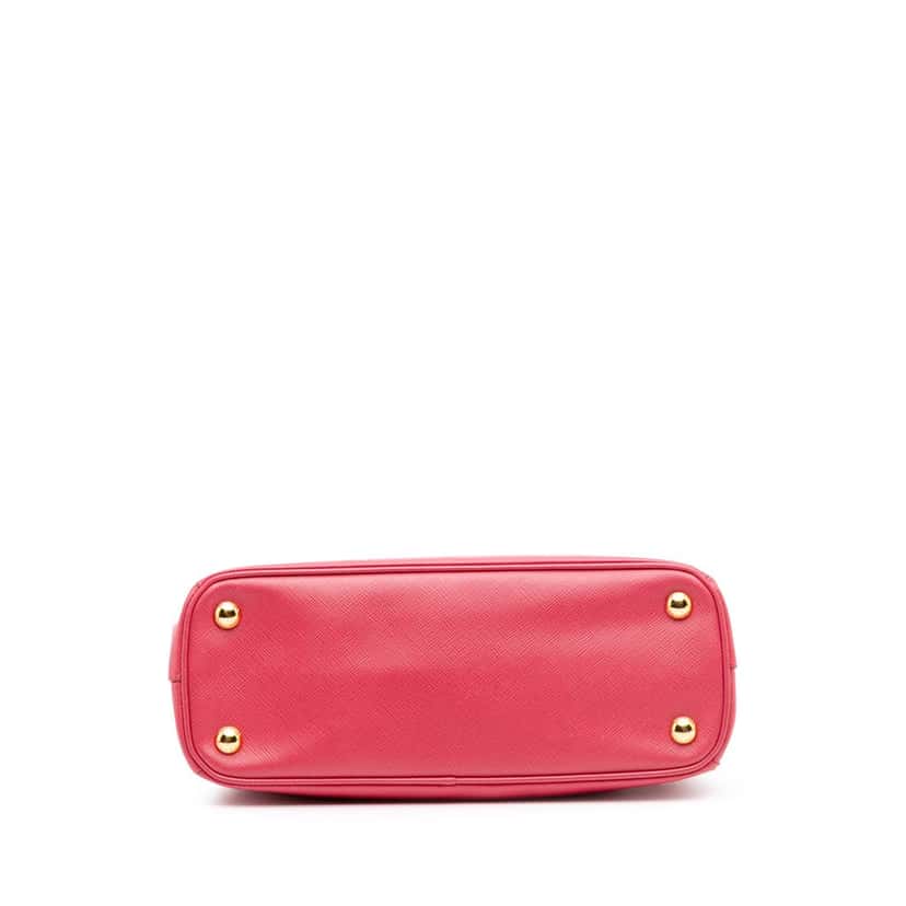 Prada Small Saffiano Lux Galleria Double Zip Satchel Pink Leather Good condition - Inside View