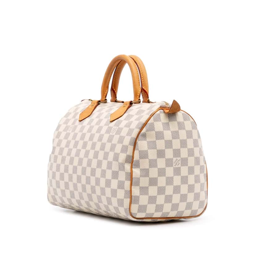 Louis Vuitton Damier Azur Speedy 30 White Canvas Good condition - Back View