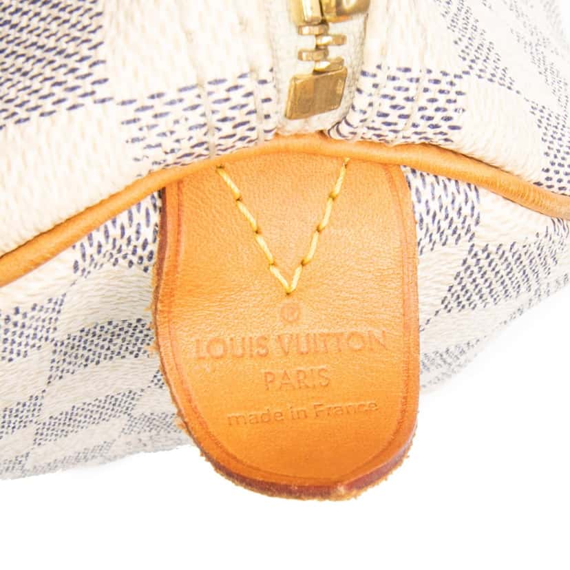 Louis Vuitton Damier Azur Speedy 30 White Canvas Good condition - Box View