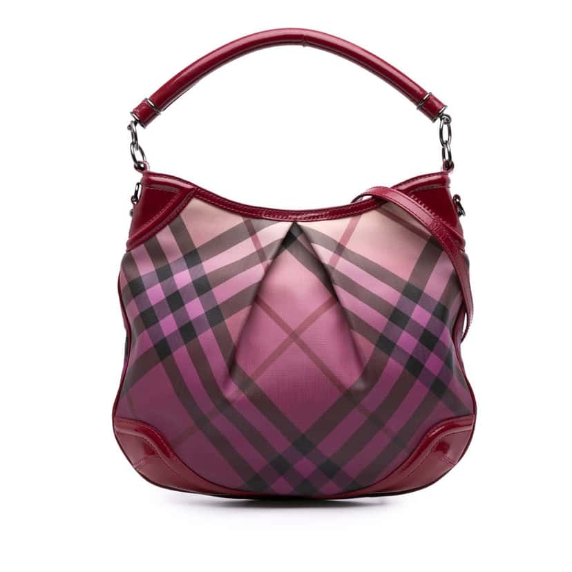 Burberry Medium Nova Pop Degrade Coated Canvas Craigwell Hobo Pink Canvas Good condition - Front View